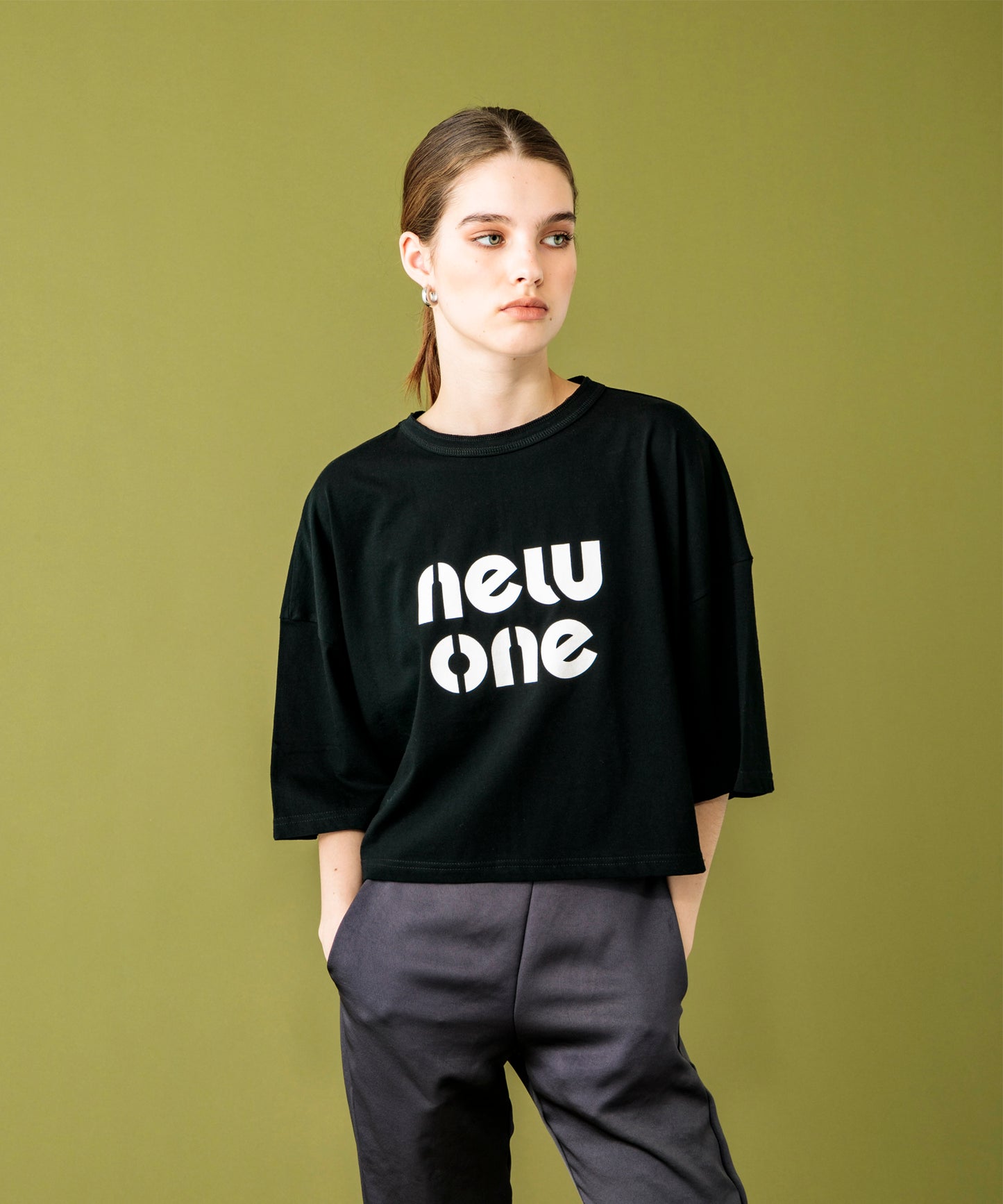 SHORT HALF WIDE SLEEVE TEE(new one)