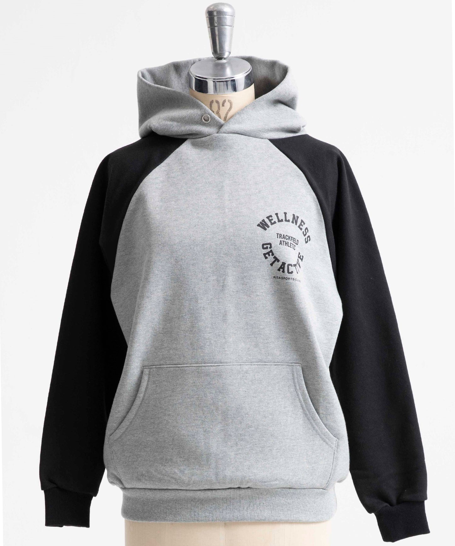 BI-COLOR RAGLAN HOOD SWEAT★