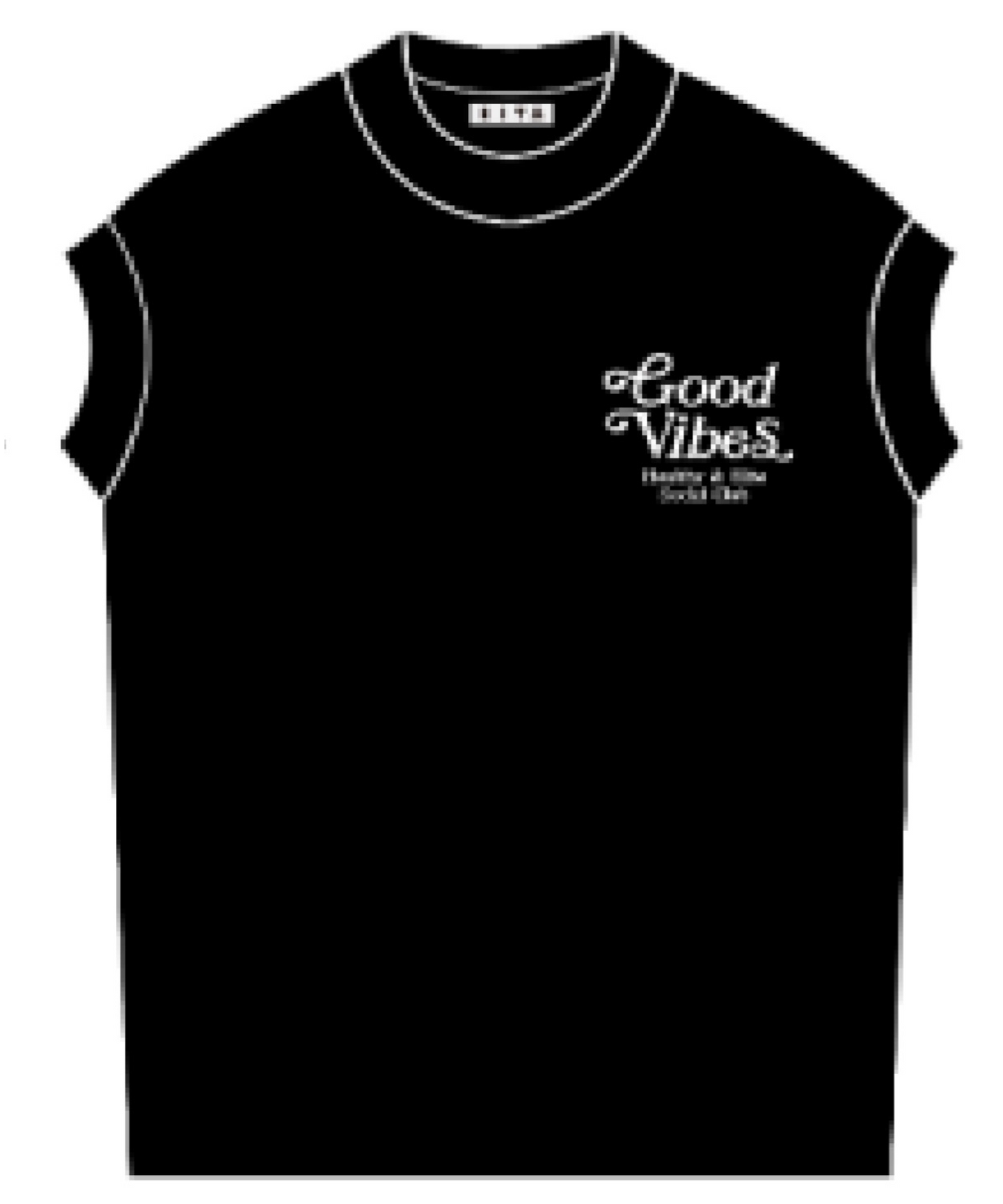 NEW WIDE RIB NOSLEEVE T(Good Vibes)