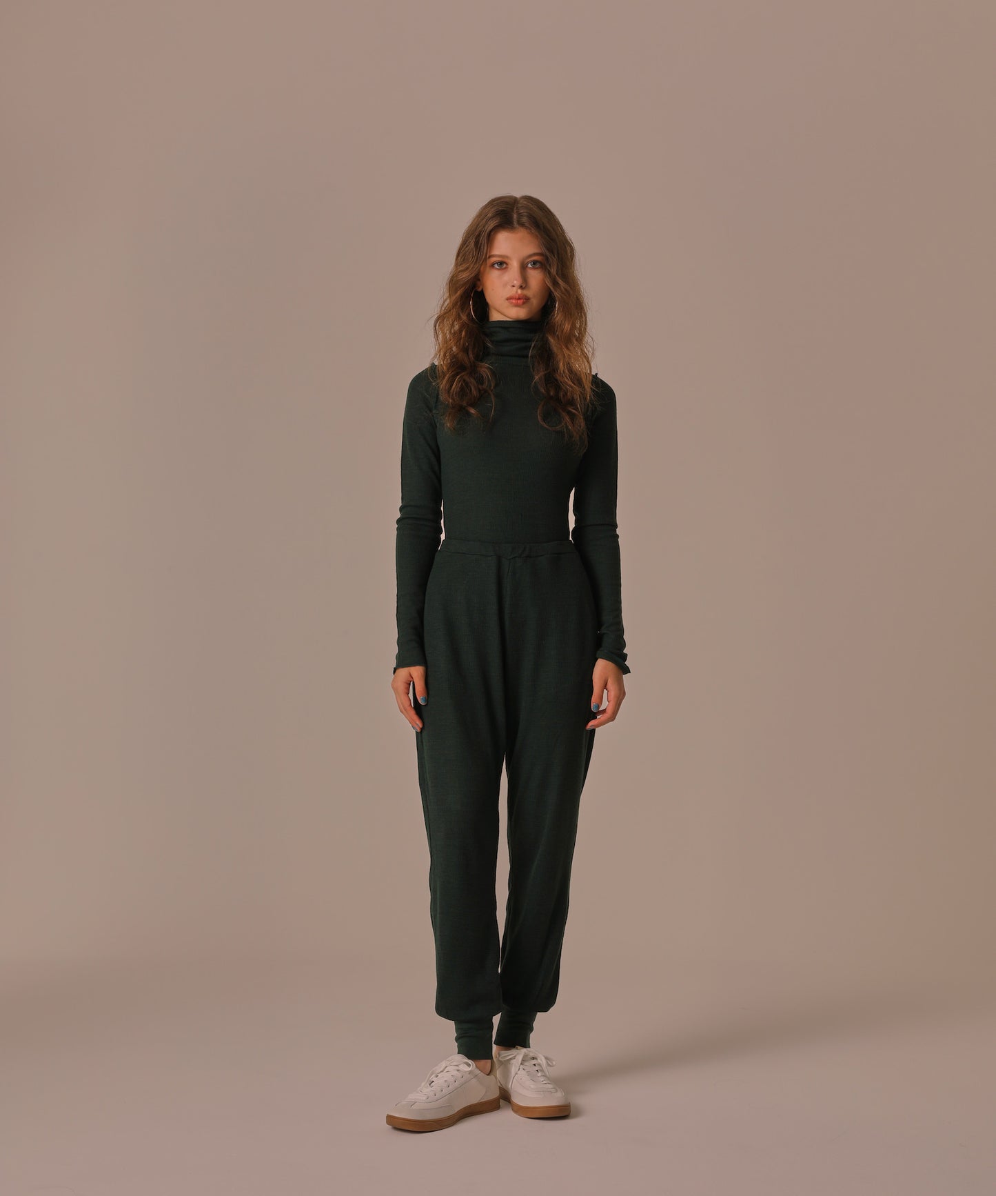 TURTLE NECK WOOL RIB KNIT TOPS