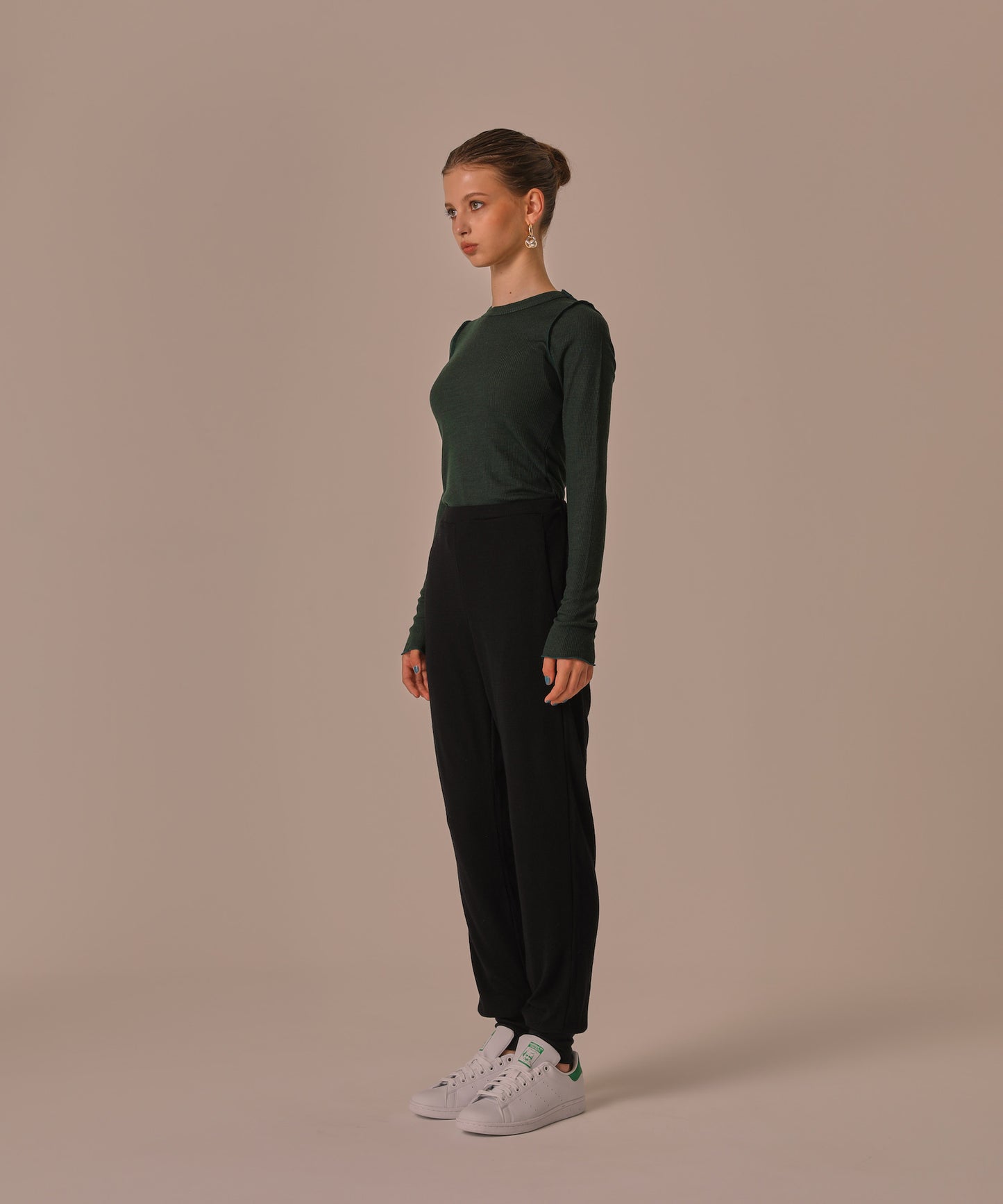 WOOL RIB KNIT JOGGER PANTS