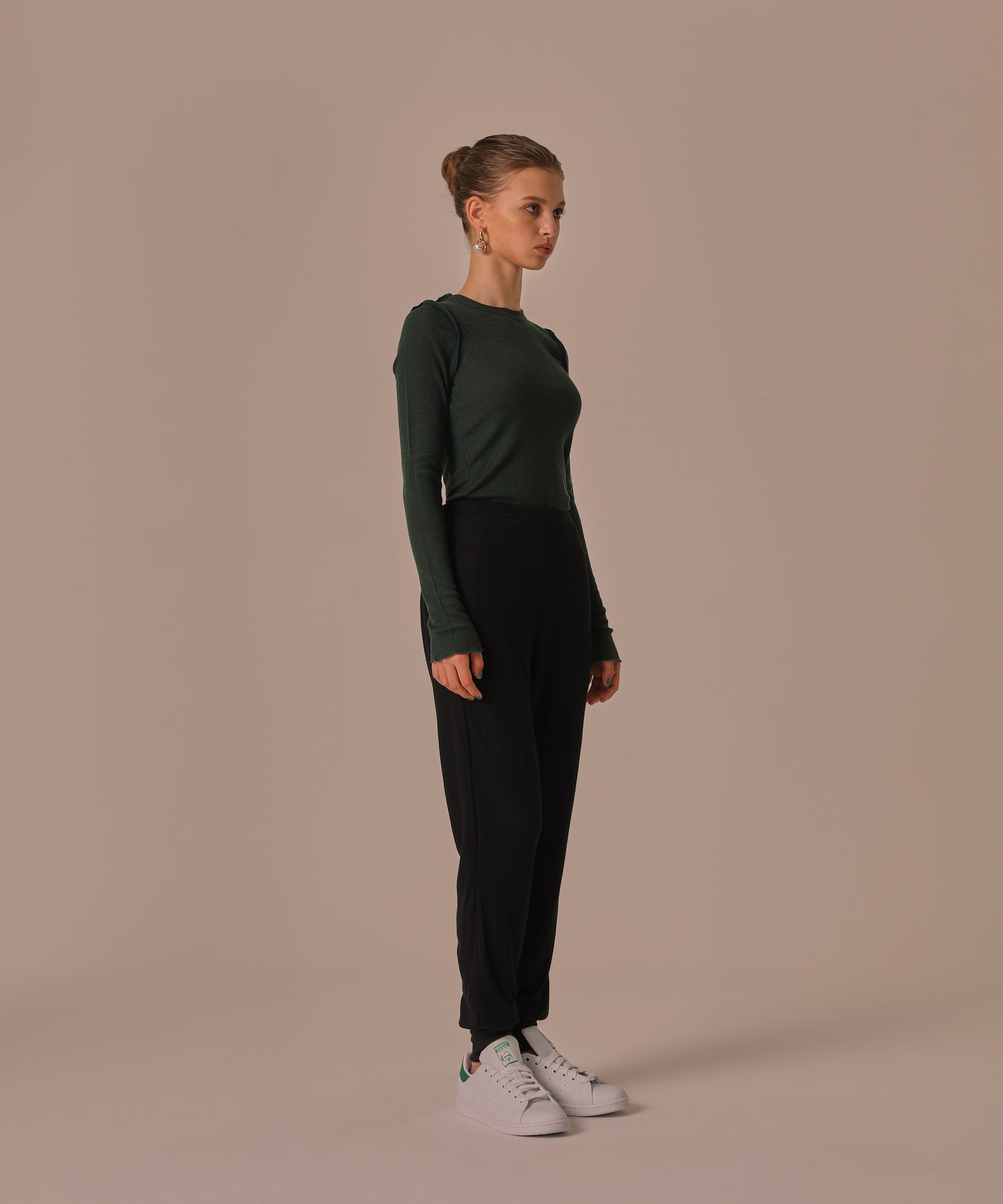 WOOL RIB KNIT JOGGER PANTS
