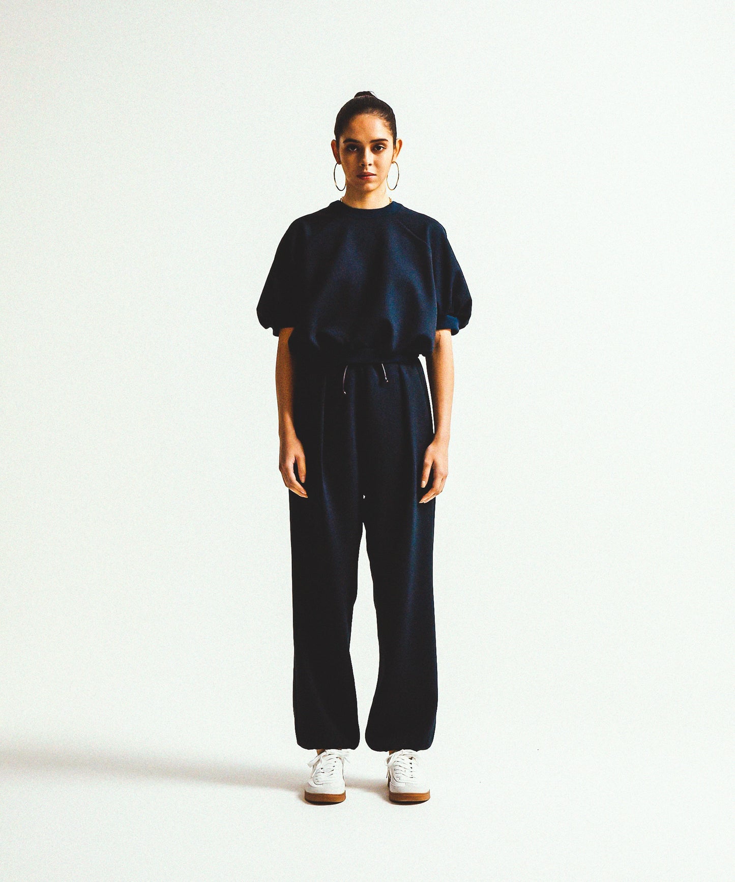 TWILL JEARSEY BALOON CROPPED TOPS