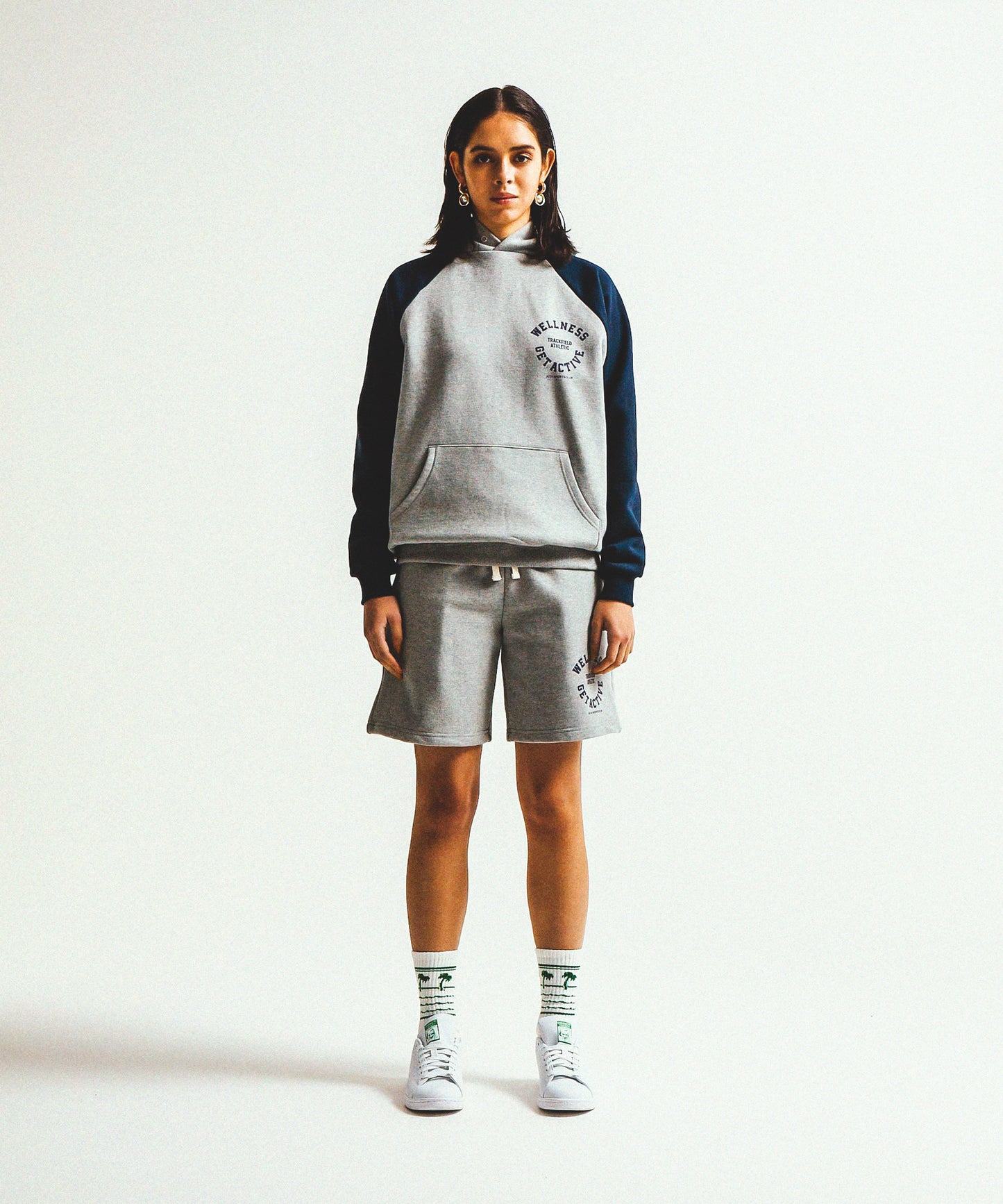 BI-COLOR RAGLAN HOOD SWEAT★