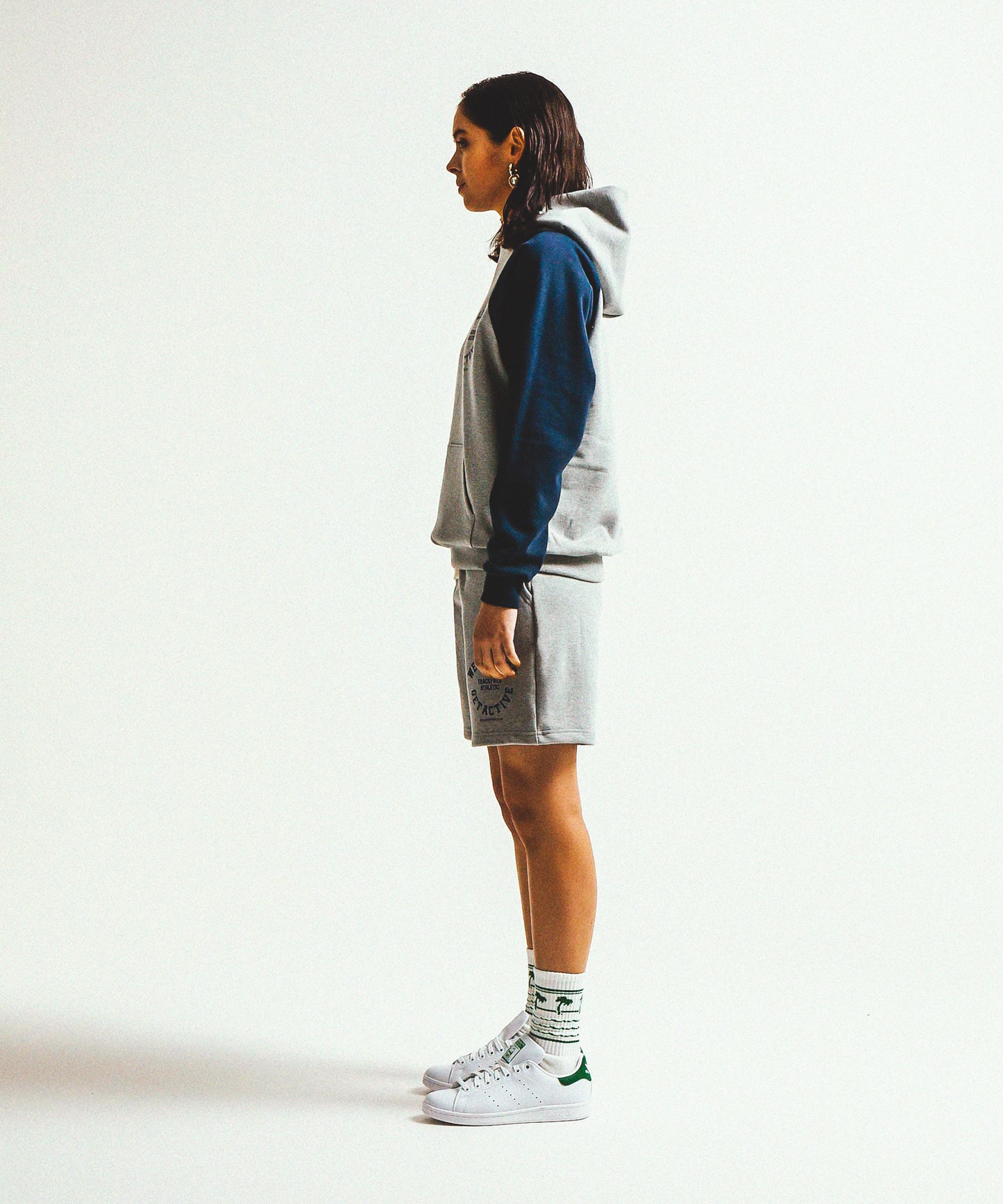 BI-COLOR RAGLAN HOOD SWEAT★