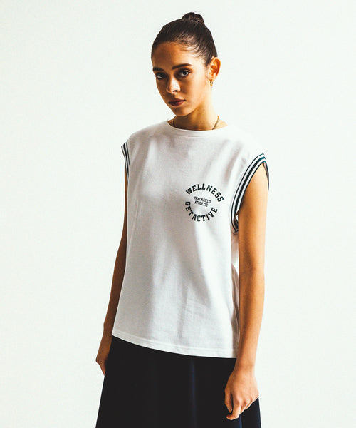 ★LINE NO-SLEEVE POLO CUT