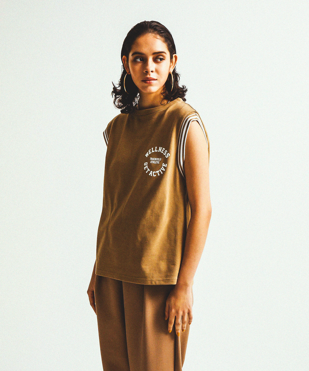★LINE NO-SLEEVE POLO CUT
