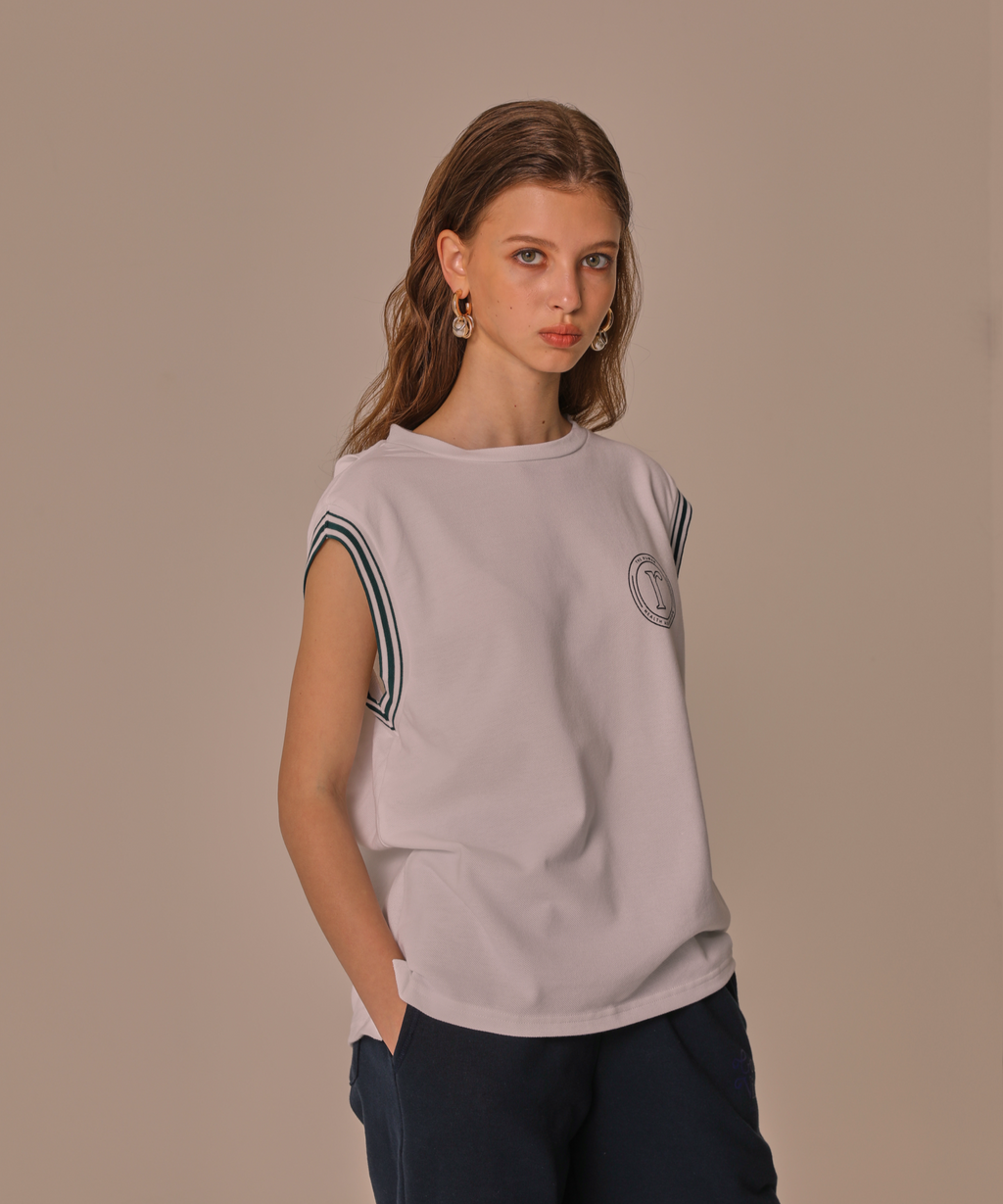 ★LINE NO-SLEEVE POLO CUT「R」