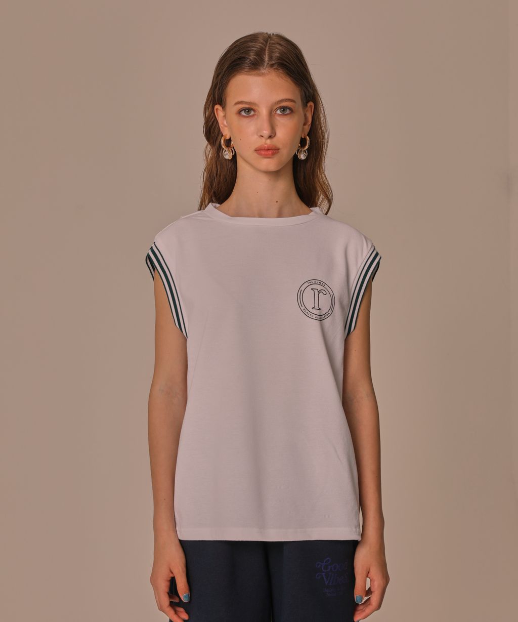 ★LINE NO-SLEEVE POLO CUT「R」