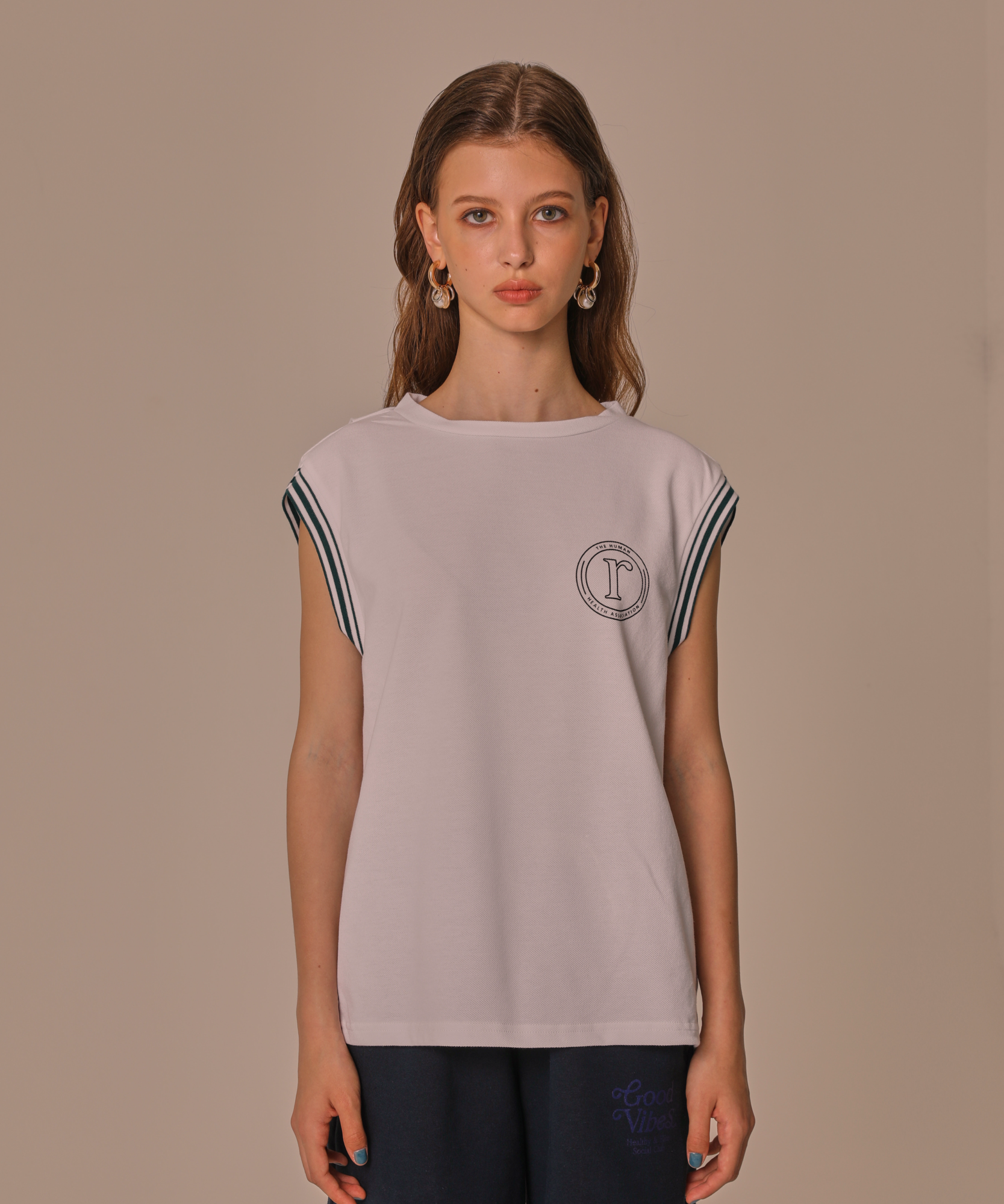 ★LINE NO-SLEEVE POLO CUT「R」