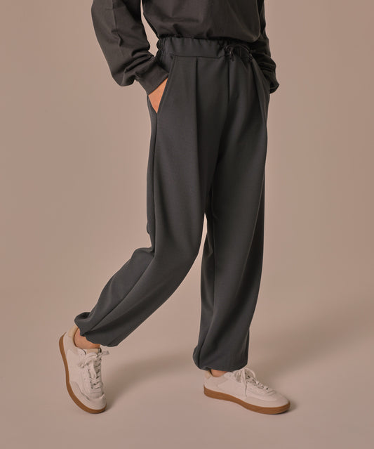 TWILL JEARSEY HIGH RISE JOGGER PANTS