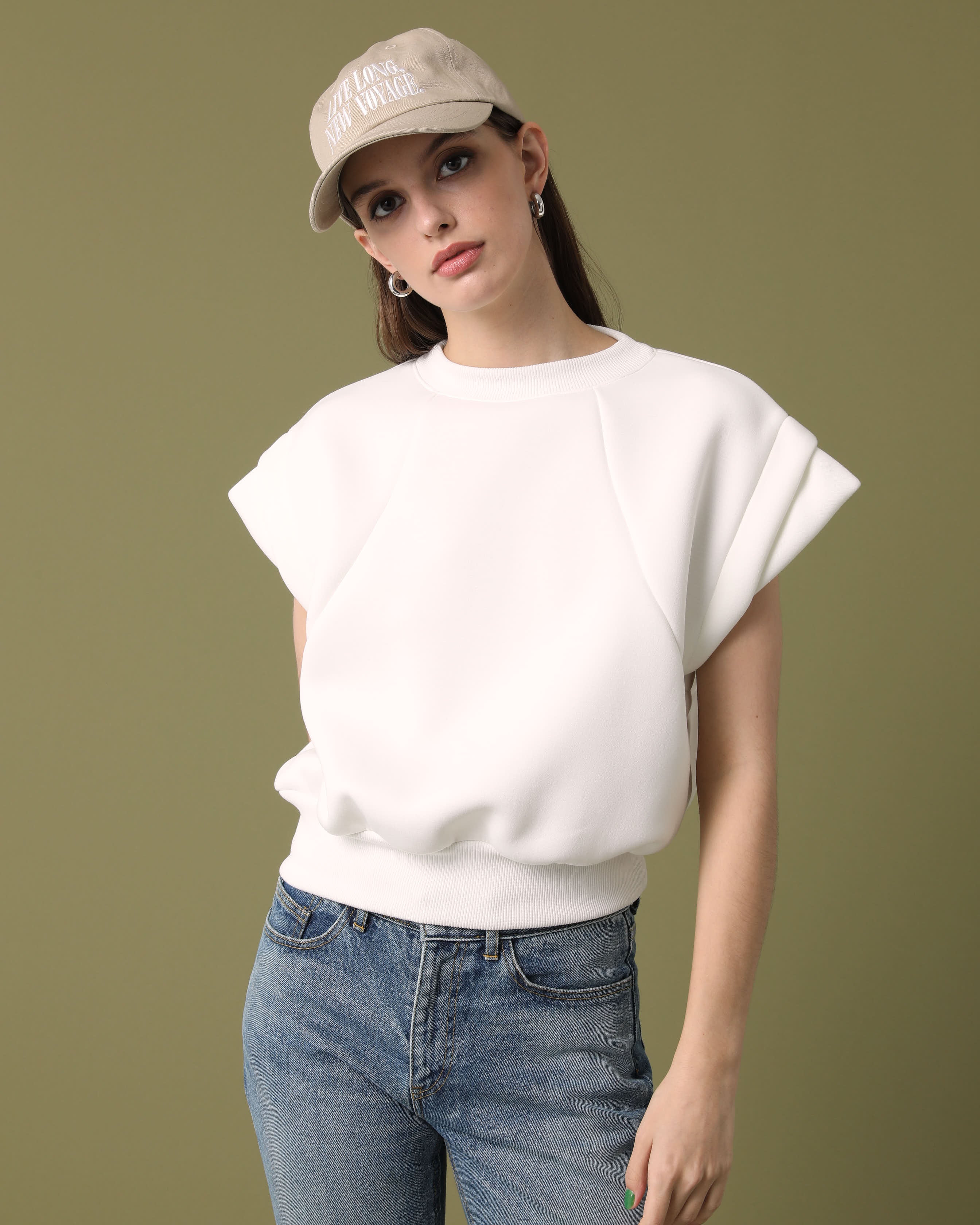 ★BONDING CAP SLEEVE TOP
